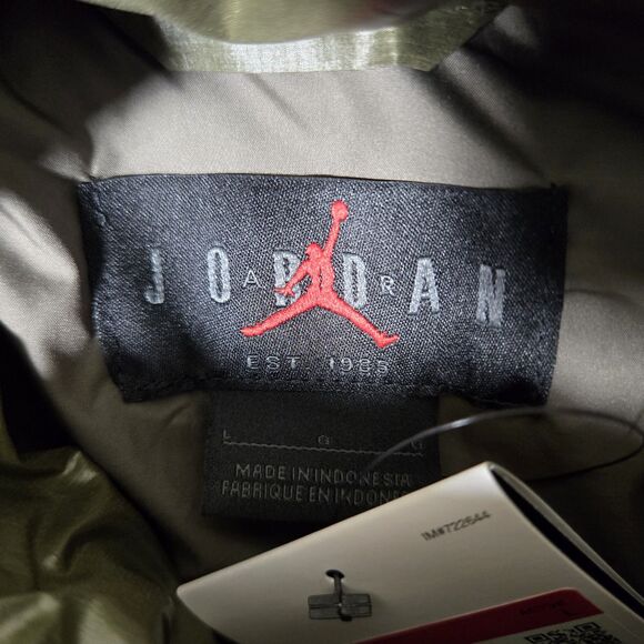 Nike Air Jordan Flight Therma-Fit Down Puffer Vest Olive Mens Large FV7273 L - Picture 4 of 8